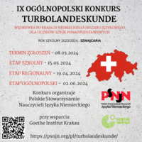 Plakat IX Ogólnopolskiego Konkursu Turbolandeskunde